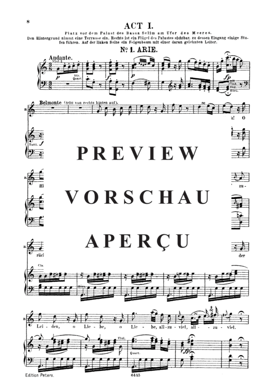 Hier Soll Ich Dich Denn Sehen Konstanze W A Mozart K 384 Noten Hier Soll Ich Dich Denn Sehen Konstanze W A Mozart K 384 Noten