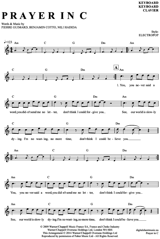 Product gallery: Page 1 of 4 Prayer in C , Wood, Lily and the Prick, (Keyboard)