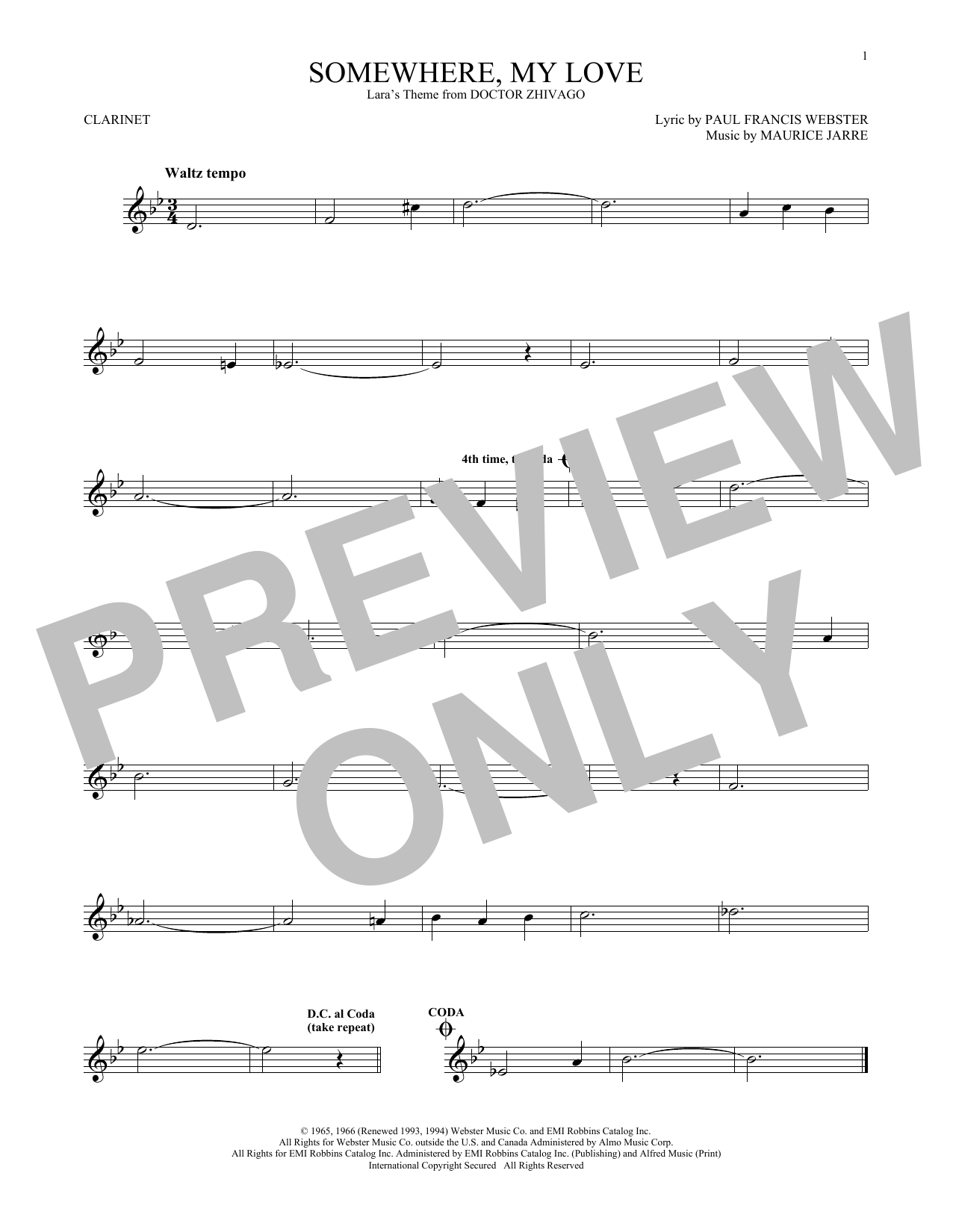 Product gallery: Page 1 of 1 Somewhere, My Love, Maurice Jarre