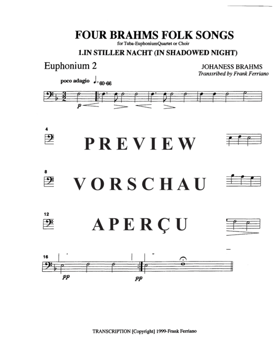 Product gallery: Page 15 of 21 Four Brahms Folk Songs , , (Tuba Quartett EETT)