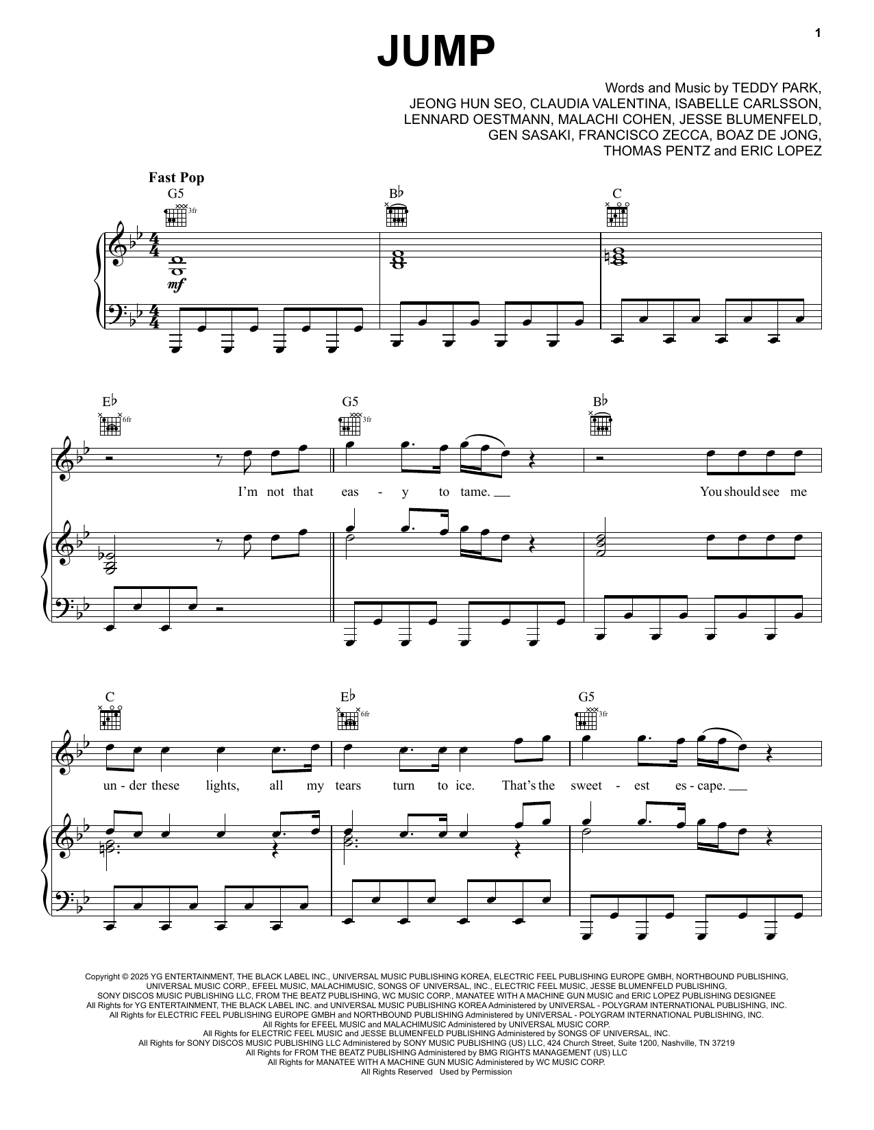 Produktgalerie: Seite 1 von 1 Jump, BLACKPINK, Gesang, Gitarre, Klavier