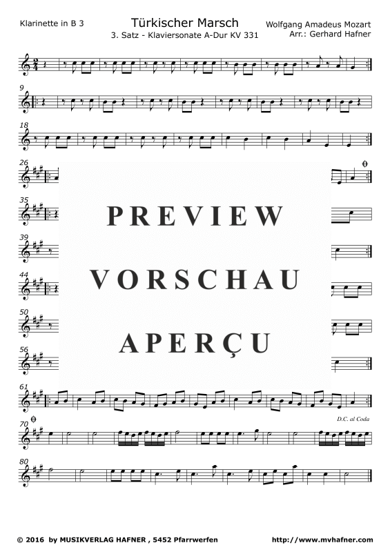 Product gallery: Page 9 of 11 Türkischer Marsch, , (Clarinet Quintet)