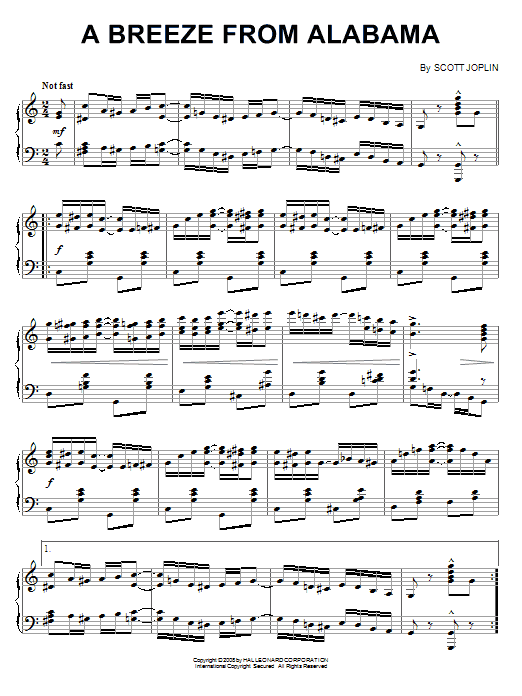 Product gallery: Page 1 of 1 A Breeze From Alabama, Scott Joplin