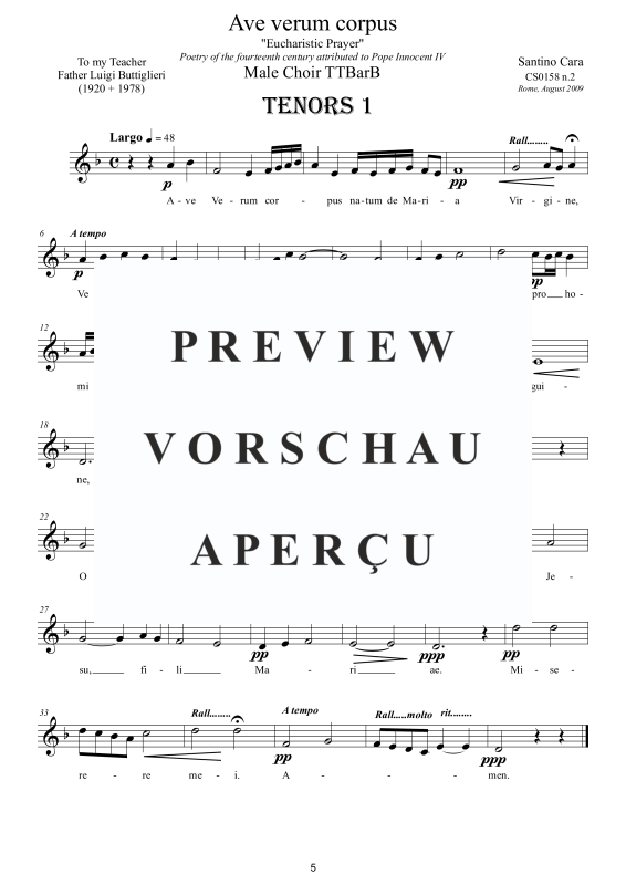 Produktgalerie: Seite 6 von 9 Ave verum corpus, , Männerchor
