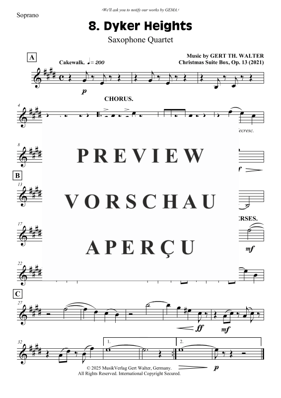 Produktgalerie: Seite 5 von 8 Dyker Heights, , (Saxophon Quartett)