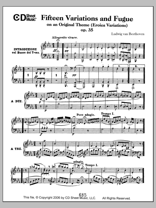 Produktbild zu:  Variations (15) And Fugue On An Original Theme (eroica Variations) - Ludwig van Beethoven