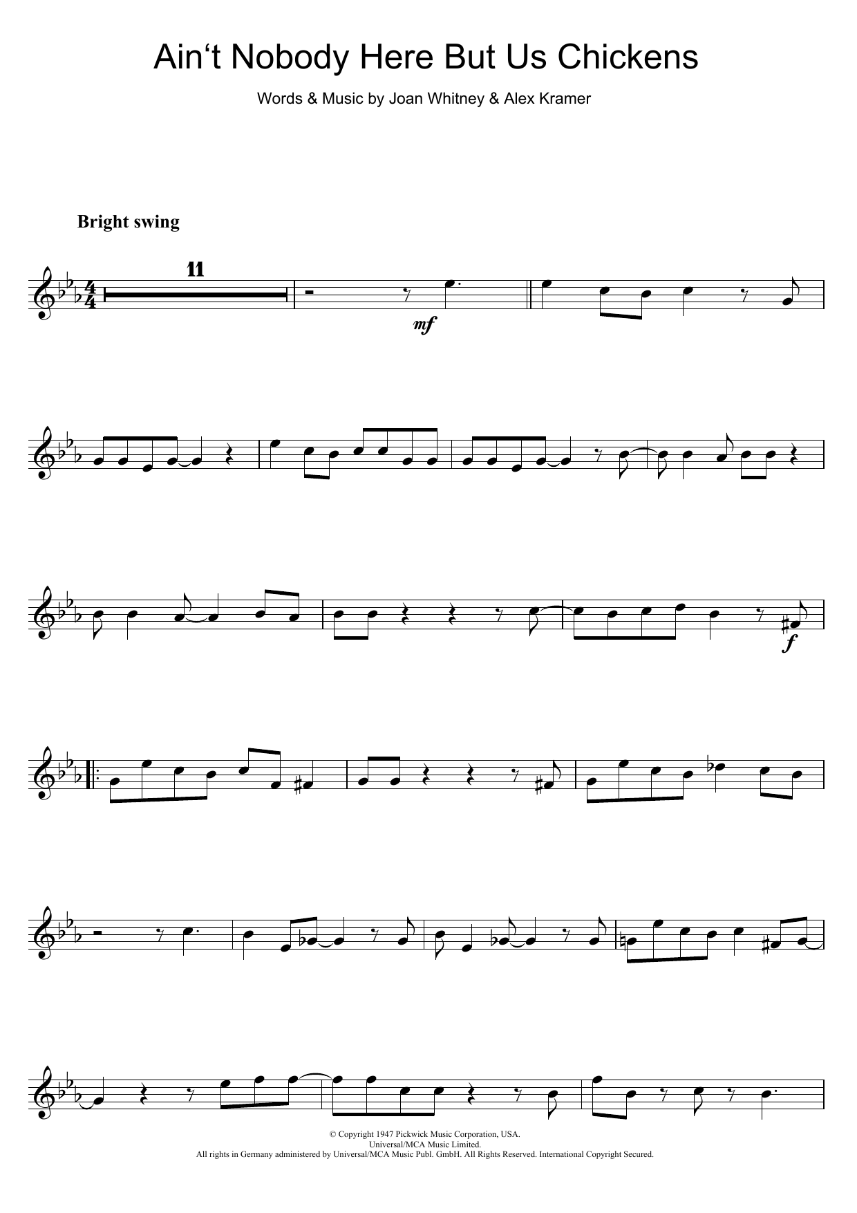 Produktgalerie: Seite 1 von 1 Ain't Nobody Here But Us Chickens, Louis Jordan, Trompete