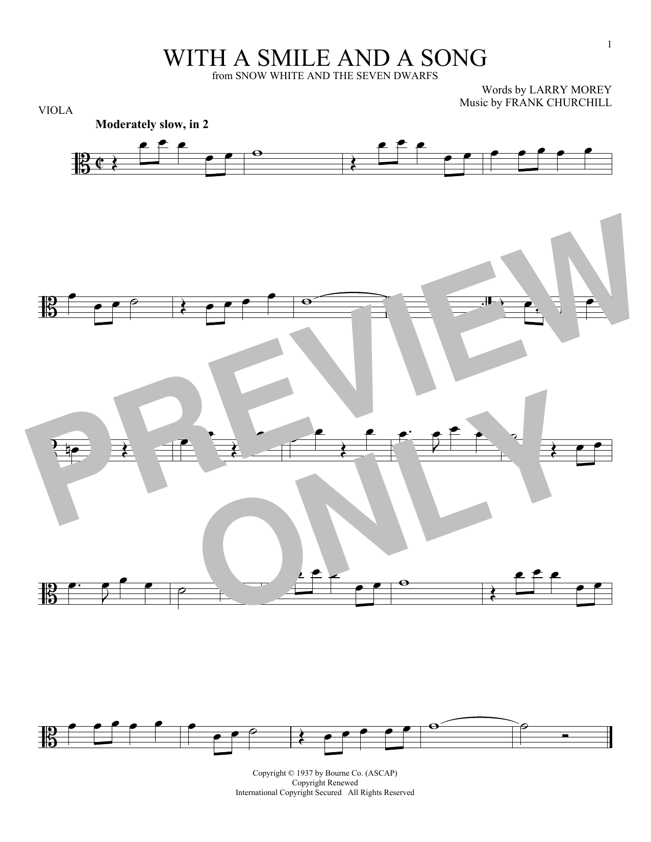 Product gallery: Page 1 of 1 With A Smile And A Song (from Snow White And The Seven Dwarfs), Larry Morey & Frank Churchill