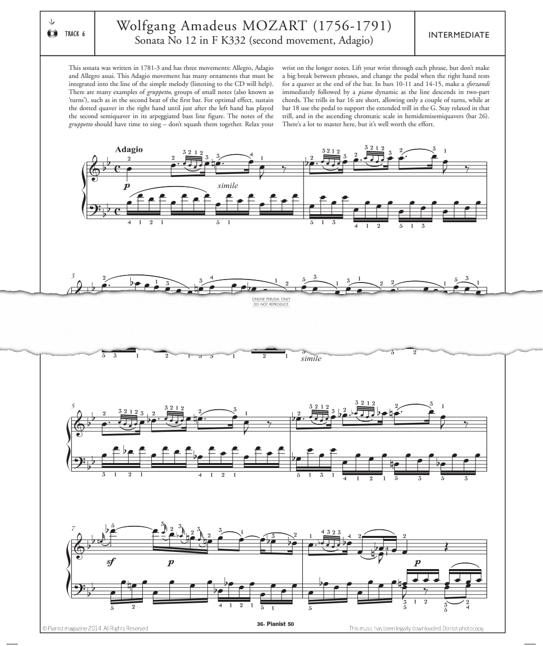 gallery: Sonata No.12 in F K332 (Second Movement, Adagio), Wolfgang Amadeus Mozart, Klavier