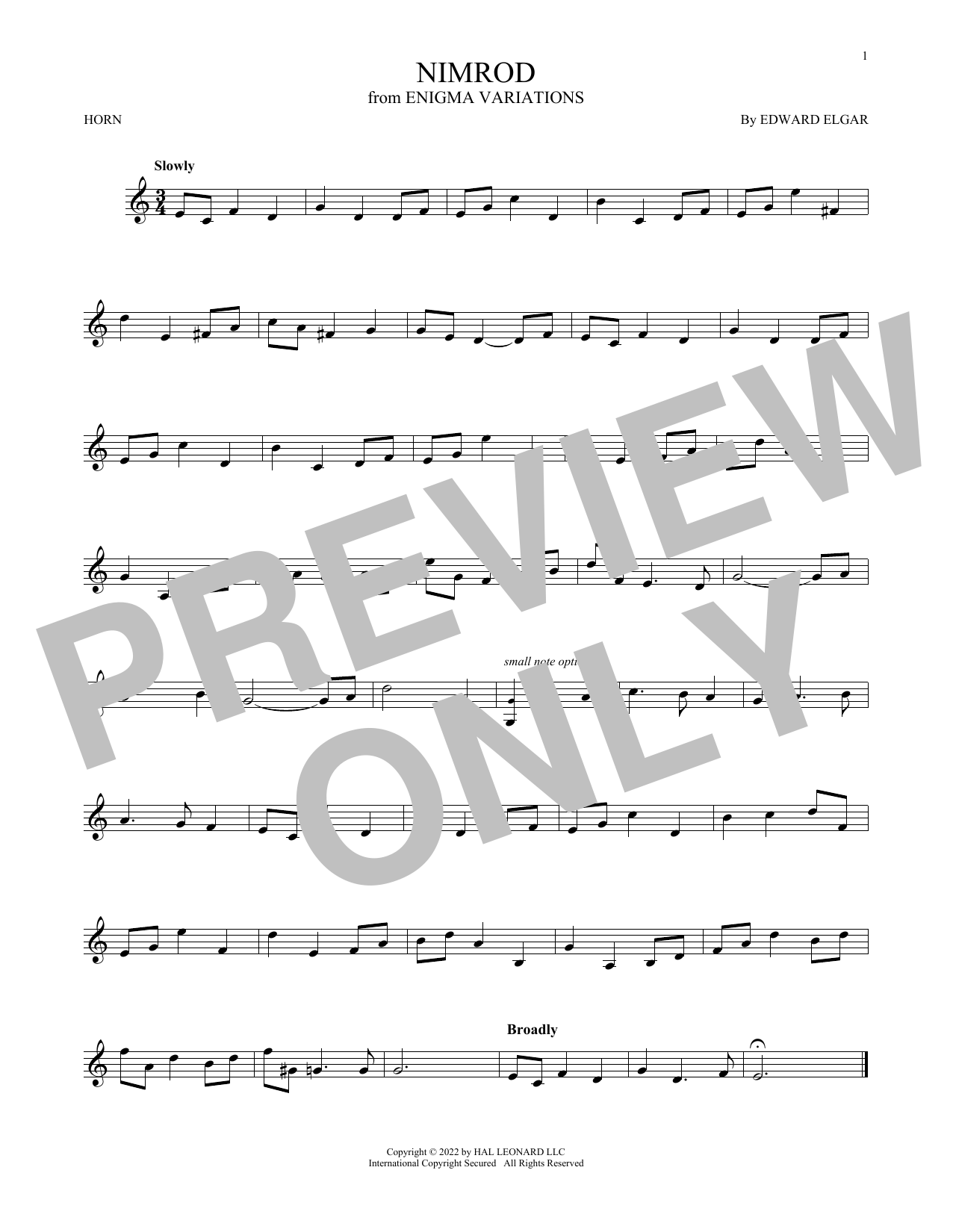 Produktgalerie: Seite 1 von 1 Nimrod, Edward Elgar, Horn