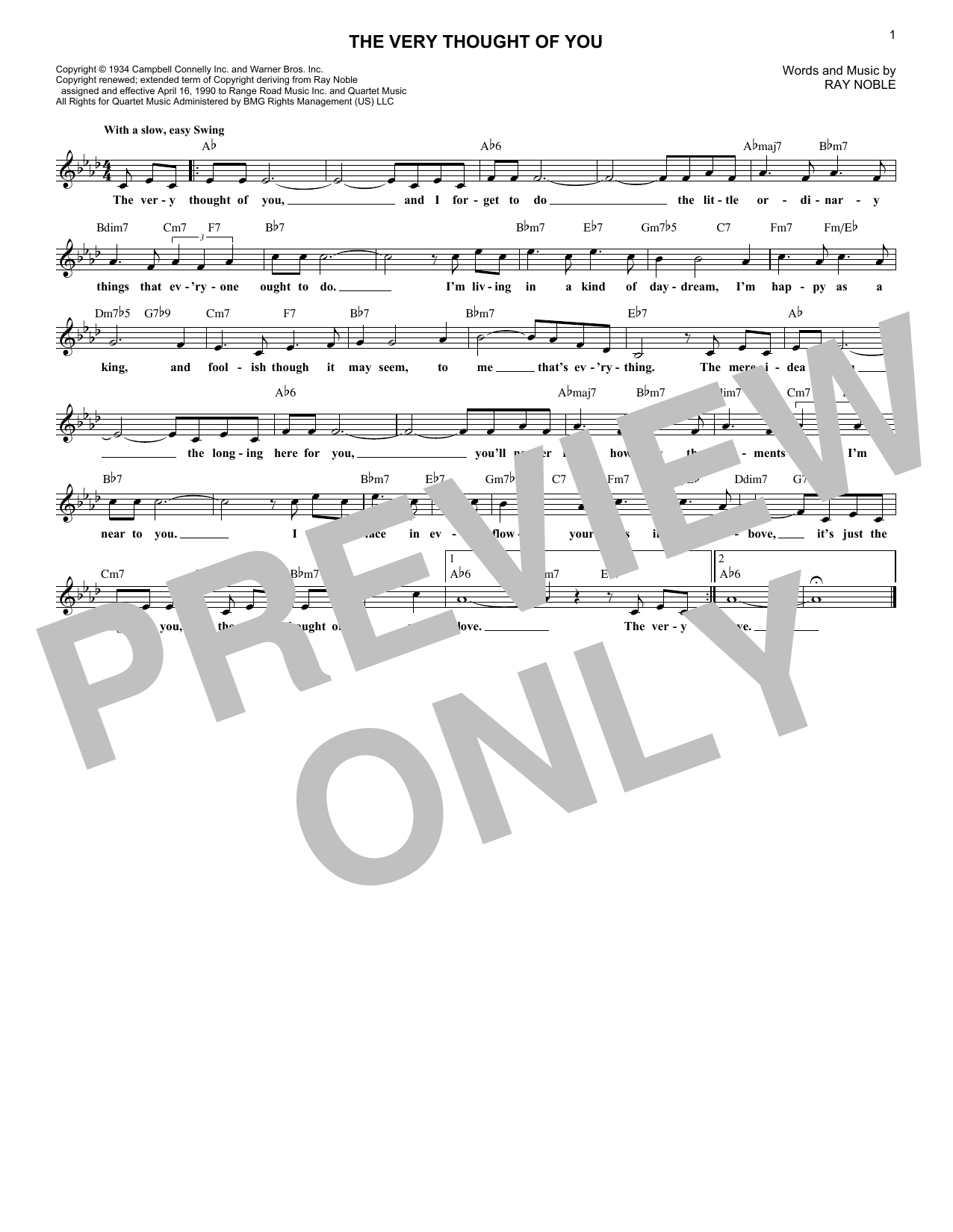 Produktbild zu: The Very Thought Of You