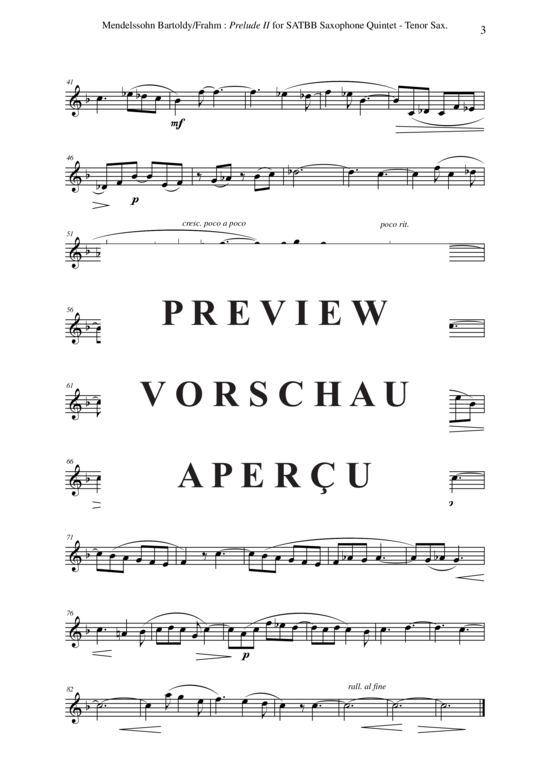 Product gallery: Page 19 of 21 Prelude 2 , , (Saxophone Quintet SATBB)