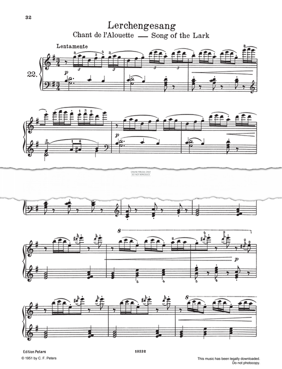 Produktgalerie: Seite 1 von 1 Lerchengesang, Pyotr Ilyich Tchaikovsky, Klavier
