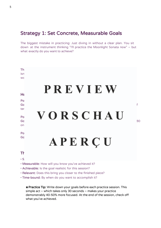 Produktgalerie: Seite 7 von 11 Practice Effectively - 7 Strategies to Achieve More in Less Time, , Piano and all instruments