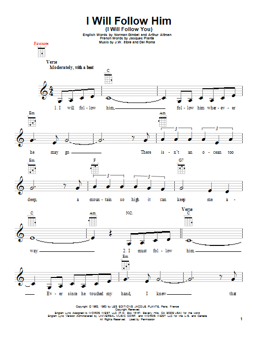 Product gallery: Page 1 of 1 I Will Follow Him (I Will Follow You), Little Peggy March