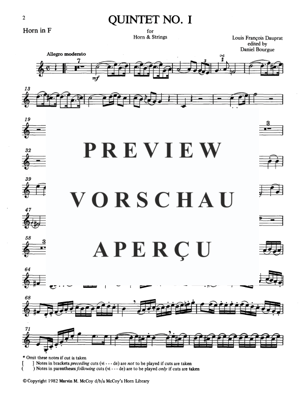 Produktgalerie: Seite 6 von 11 Quintett No. 1, , Gemischtes Ensemble Horn und Streicher Quartett - Einzelstimmen