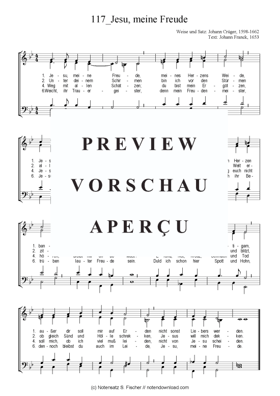 Produktbild zu: Jesu, meine Freude Chorsatz Alte Meister