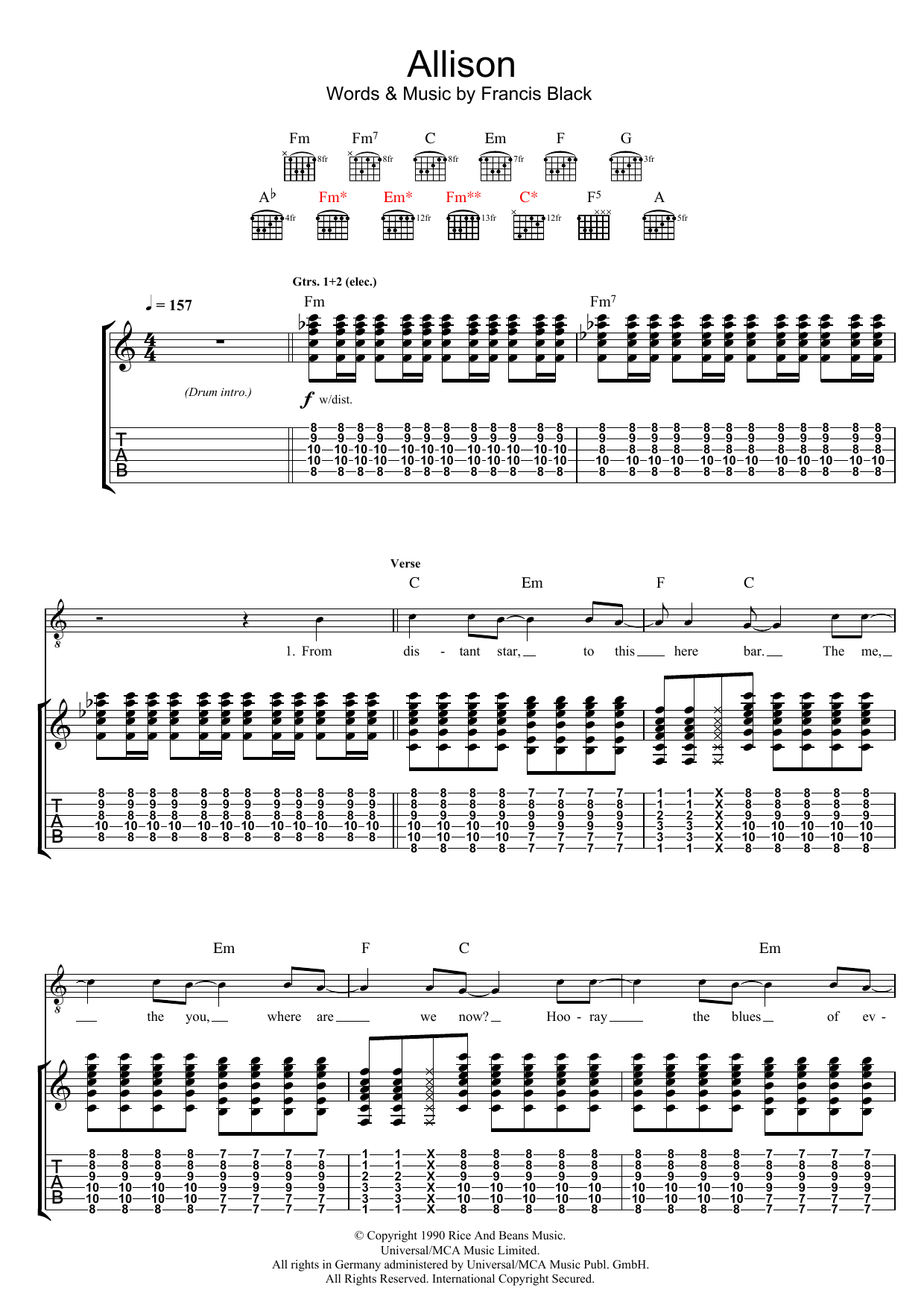 Produktgalerie: Seite 1 von 1 Allison, The Pixies, Gitarre