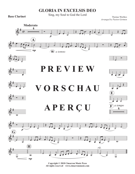 Product gallery: Page 12 of 12 Gloria in Excelsis Deo , , (woodwind ensemble 2x flute, 3x clarinet in Bb + bass clarinet)
