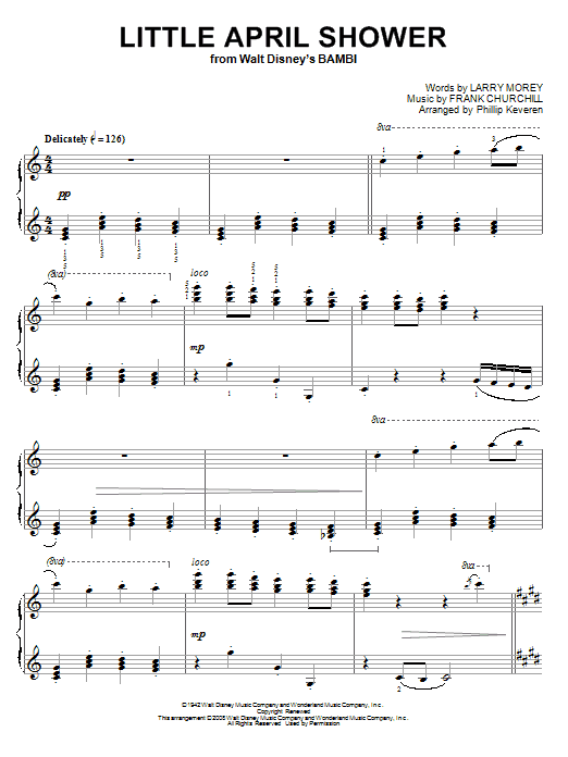 Product gallery: Page 1 of 1 Little April Shower [Classical version] (arr. Phillip Keveren), Frank Churchill