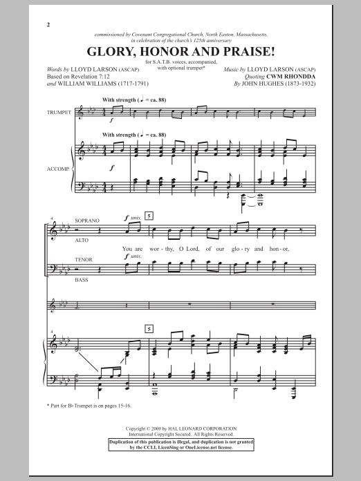 Produktbild zu: Glory, Honor And Praise