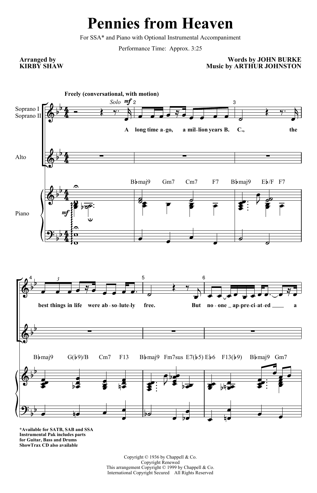 Product gallery: Page 1 of 1 Pennies From Heaven (arr. Kirby Shaw), Arthur Johnston