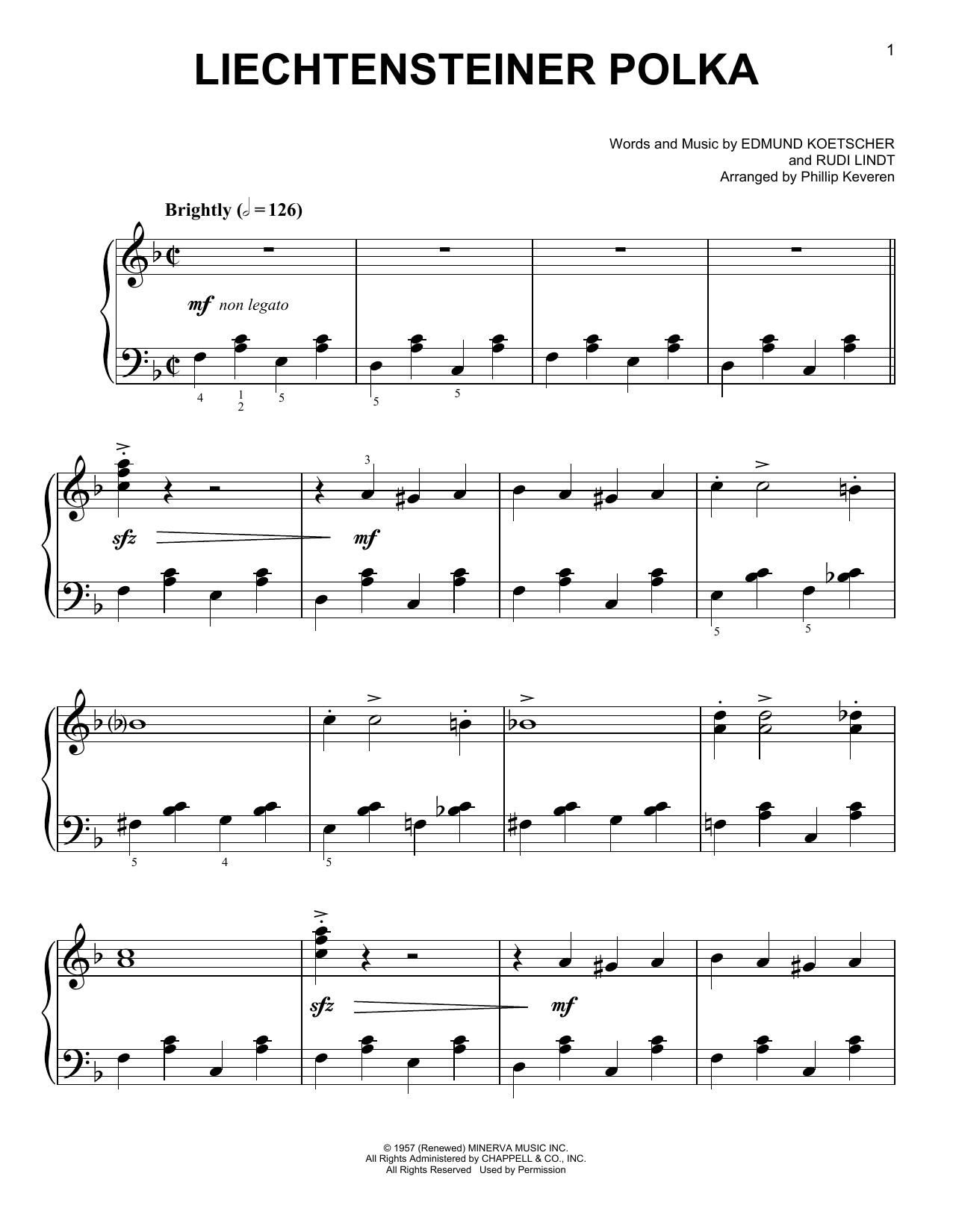 Product gallery: Page 1 of 1 Liechtensteiner Polka [Classical version] (arr. Phillip Keveren), Edmund Koetscher
