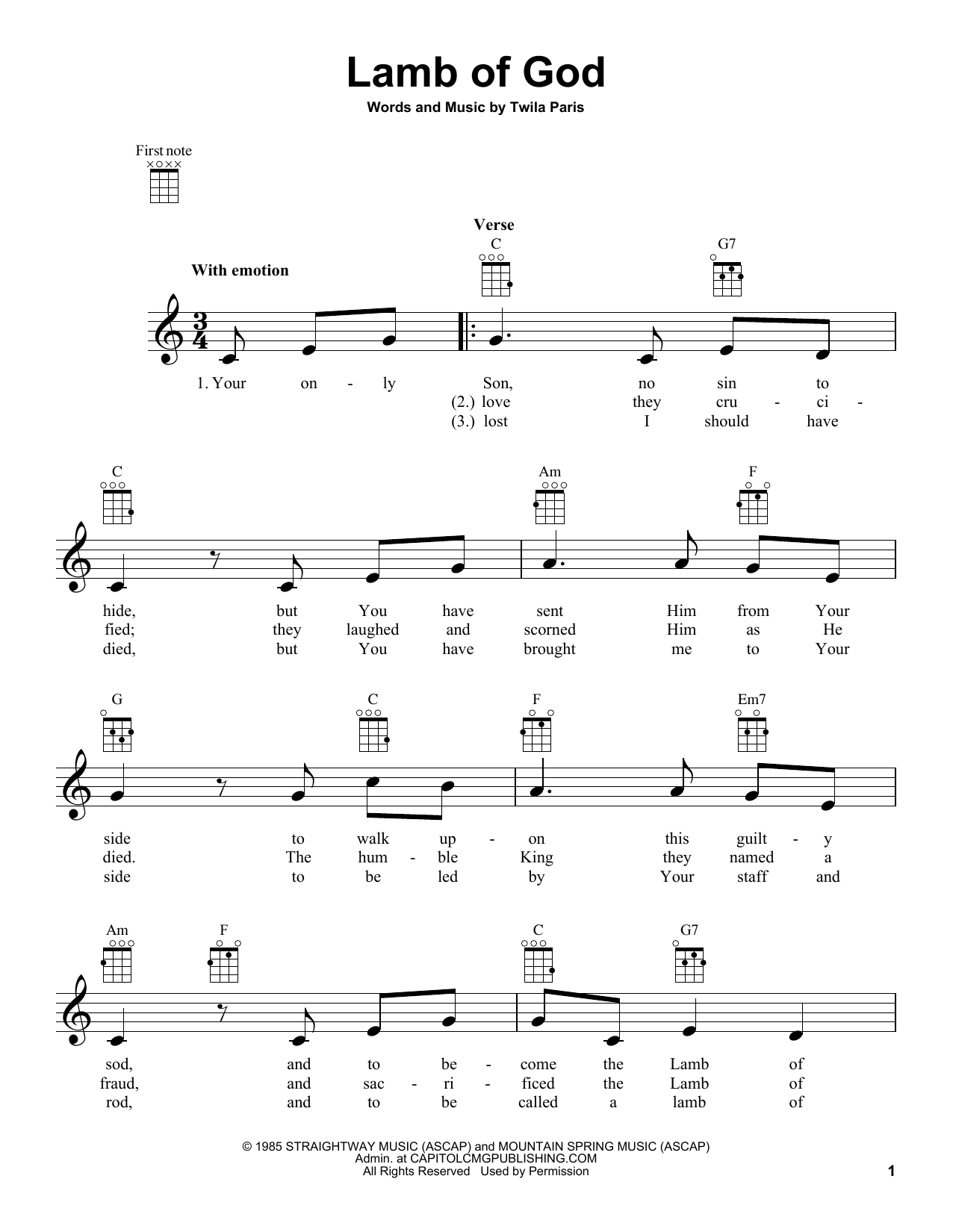 Product gallery: Page 1 of 1 Lamb Of God, Twila Paris