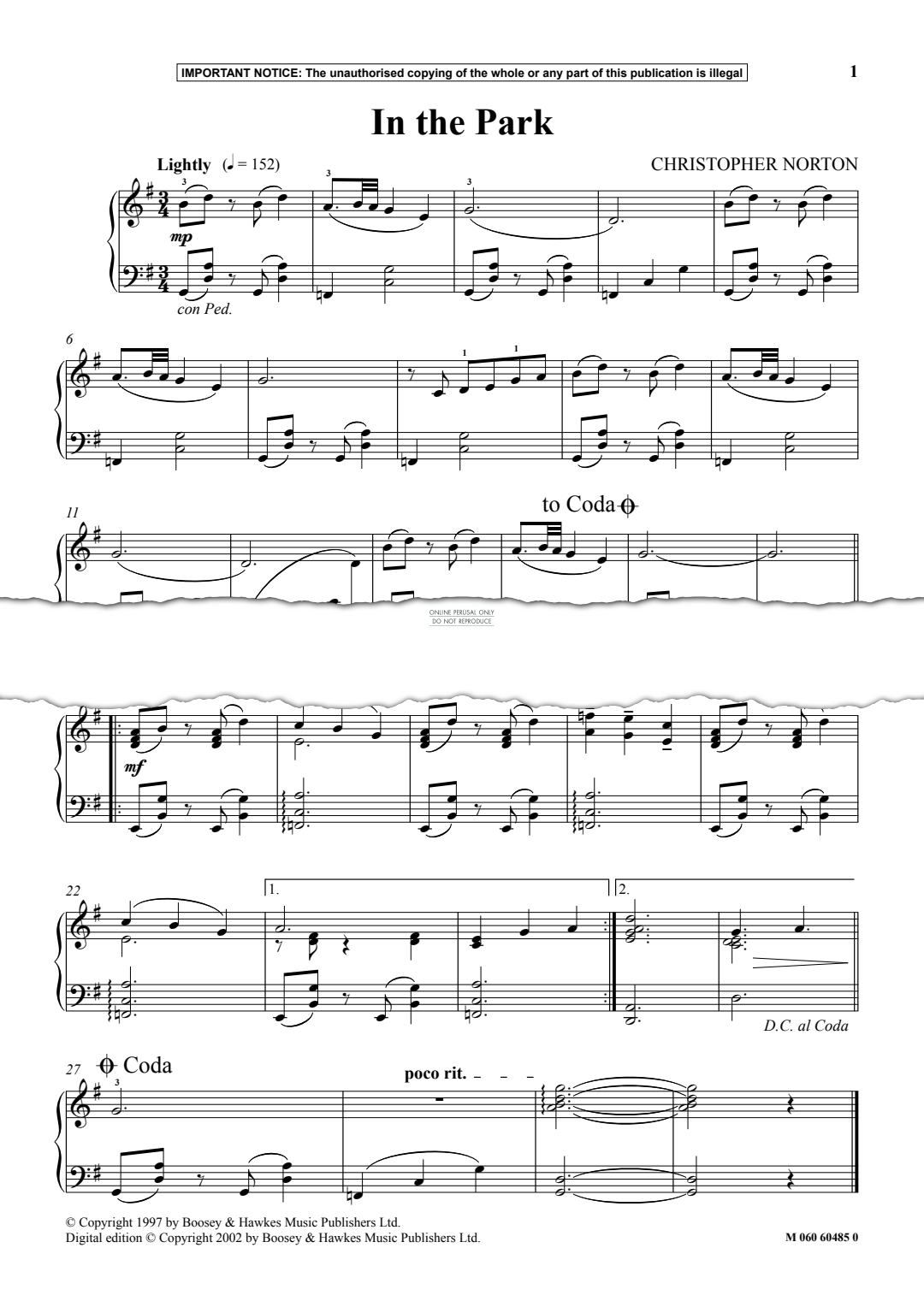 Produktgalerie: Seite 1 von 1 In the Park, Christopher Norton, Klavier