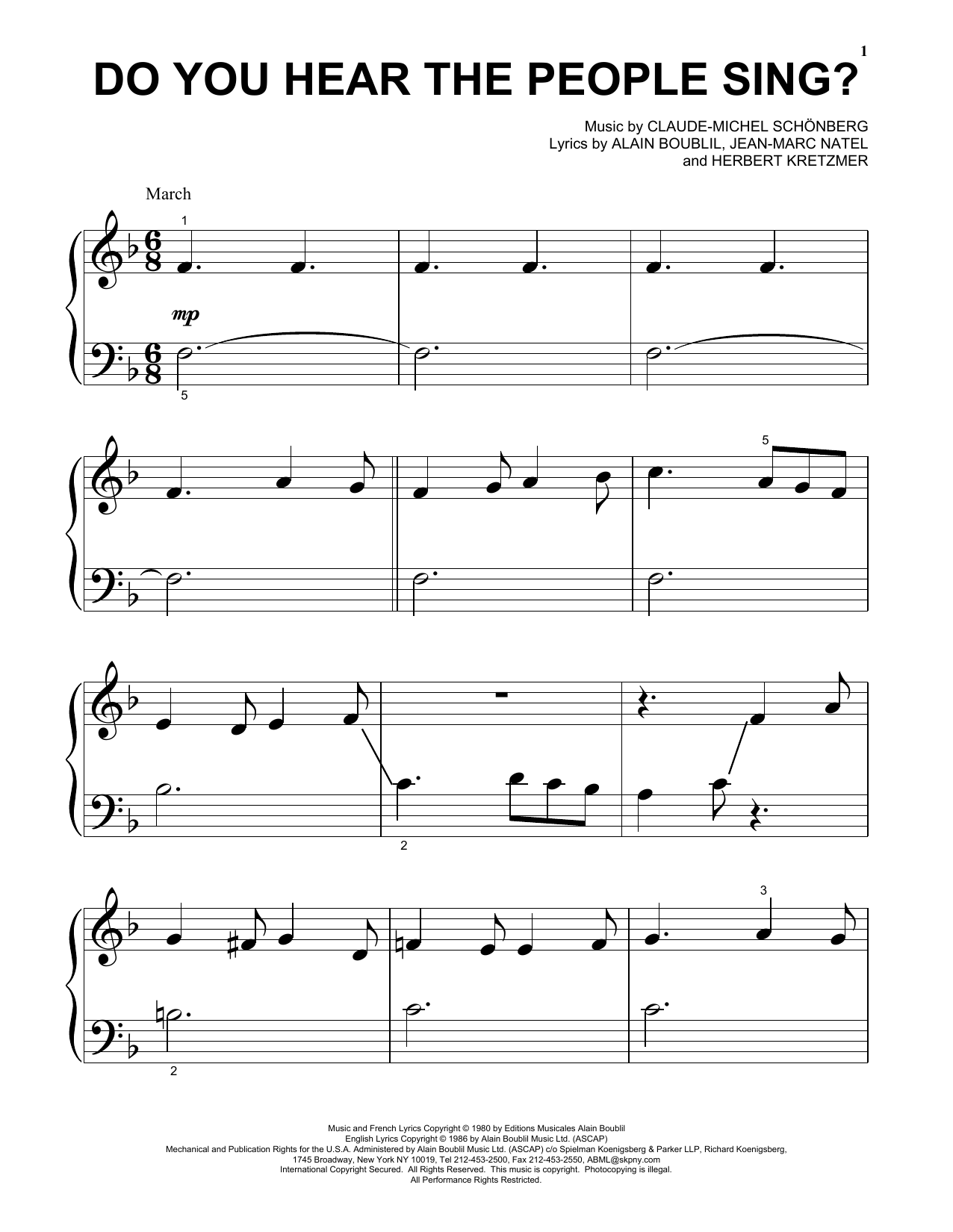 Produktgalerie: Seite 1 von 1 Do You Hear The People Sing?, Claude-Michel Schonberg, Klavier