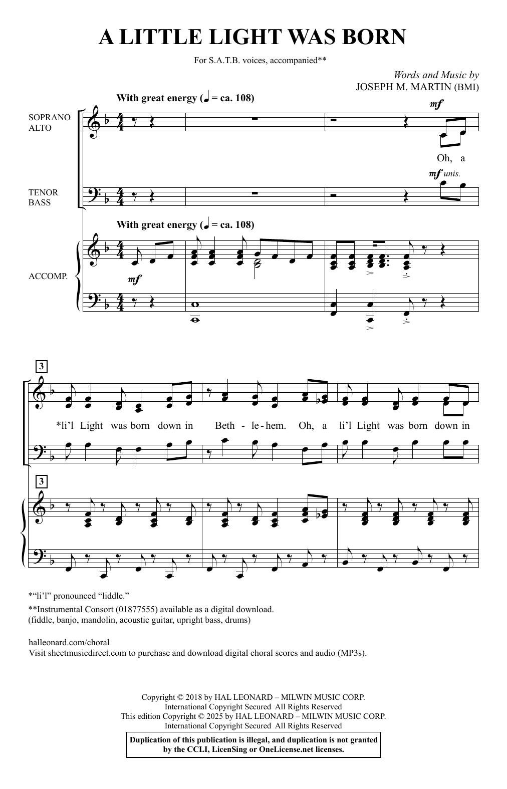 Produktgalerie: Seite 1 von 1 A Little Light Was Born, Joseph M. Martin, Chor