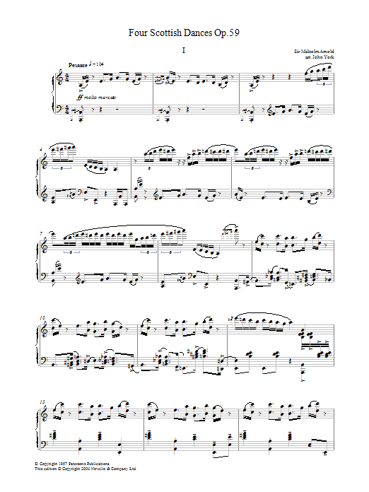 Product gallery: Page 1 of 1 Four Scottish Dances Op.59, No.1, Pesante, Malcolm Arnold