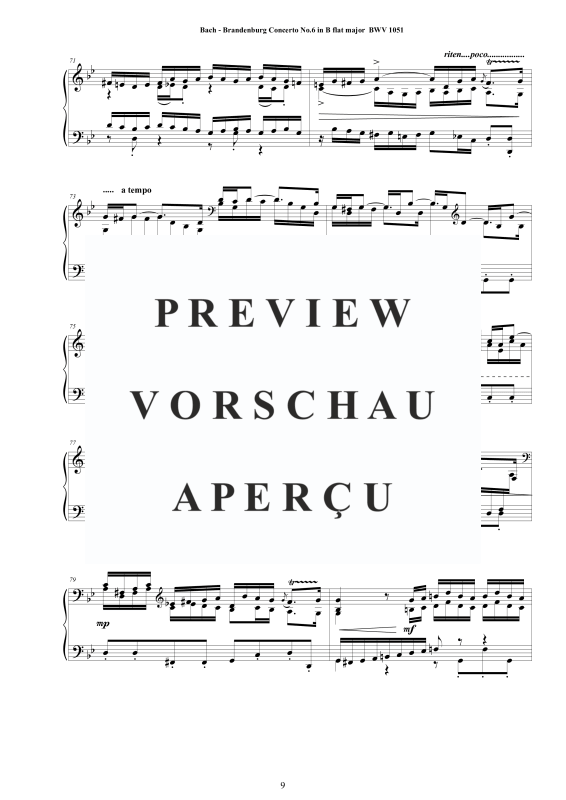 Product gallery: Page 10 of 11 Brandenburg Concerto No. 6 in B flat major BWV 1051, , Solo Piano