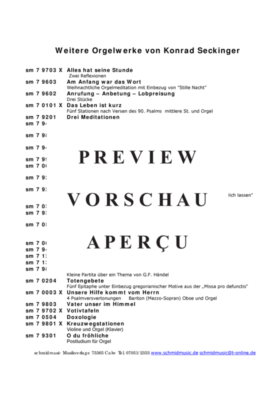 Produktgalerie: Seite 7 von 7 Concertino , , (Blechbläserquintett + Orgel) Orgel-Stimme