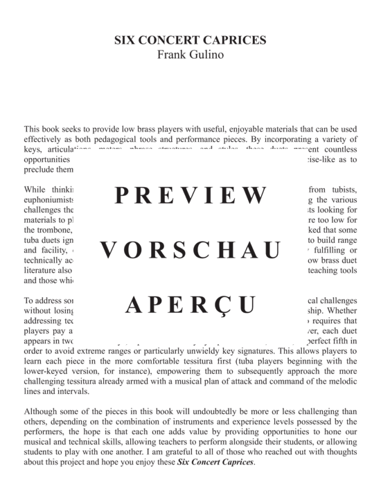 Produktgalerie: Seite 3 von 21 Six Concert Caprices , , (Blechbläser Duett - tiefe Lage)