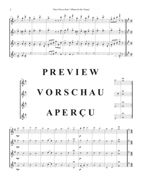 gallery: Three Pieces from Album for the Young , , (4 Flöten in C)