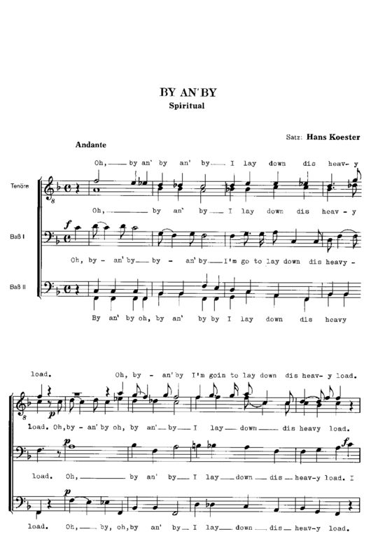 gallery: By and by , , (Männerchor, 3-stimmig)