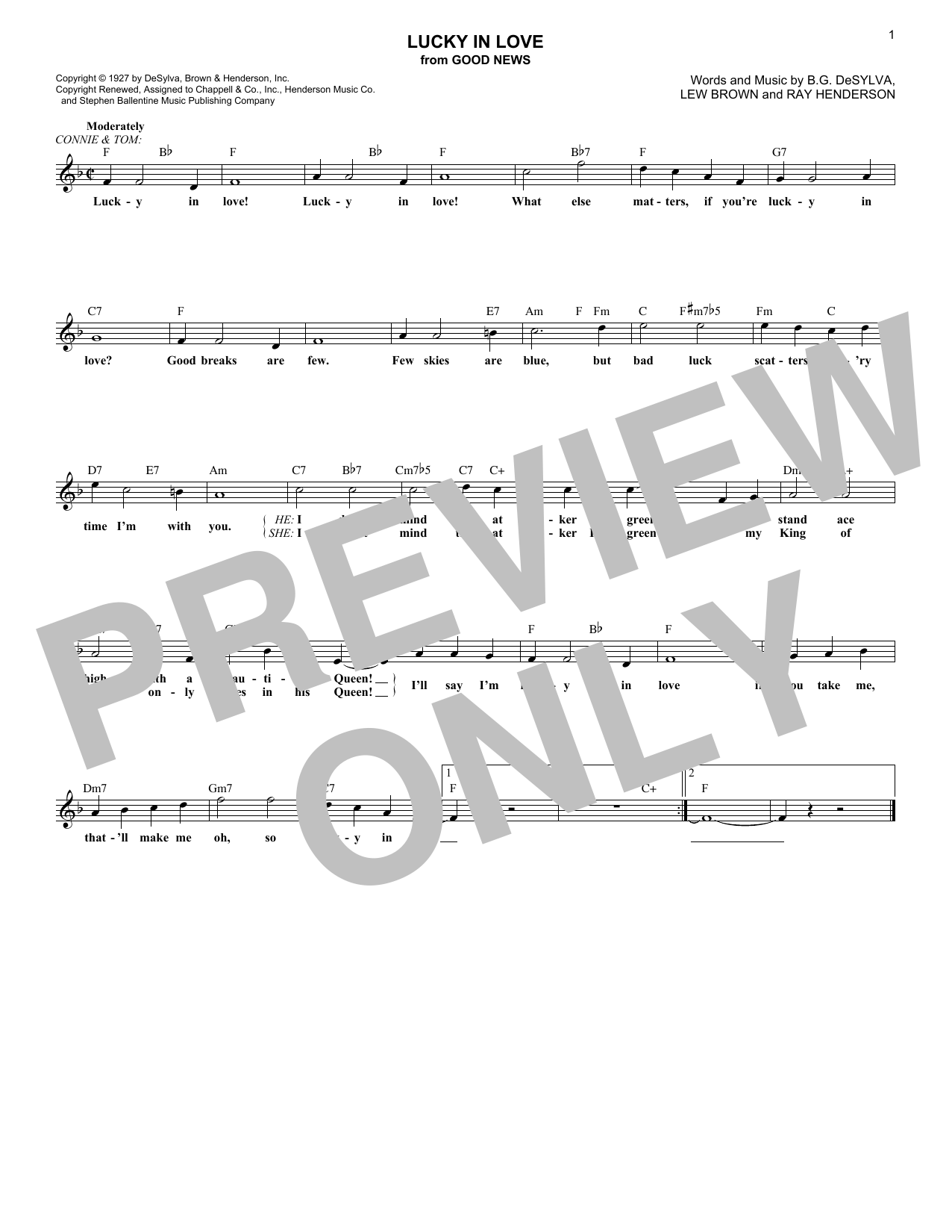 Product picture to: Lucky In Love (from Good News)