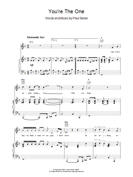 Produktgalerie: Seite 1 von 1 You're The One, Paul Simon, Gesang, Gitarre, Klavier