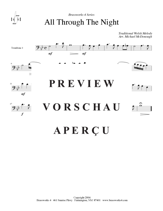 Product gallery: Page 3 of 6 All Through The Night , , (Trombone Quartet)