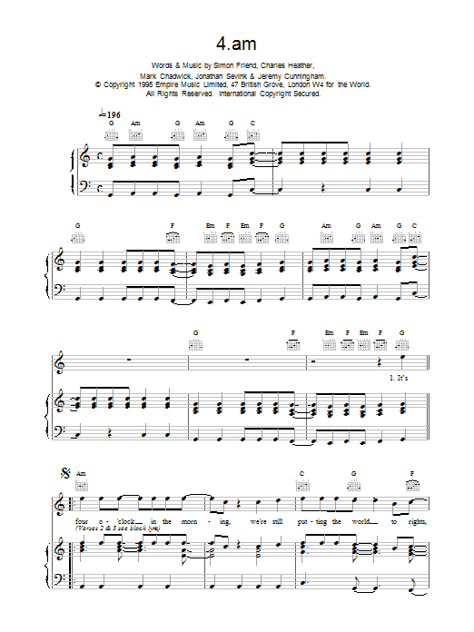 Produktgalerie: Seite 1 von 1 4am, The Levellers, Gesang, Gitarre, Klavier