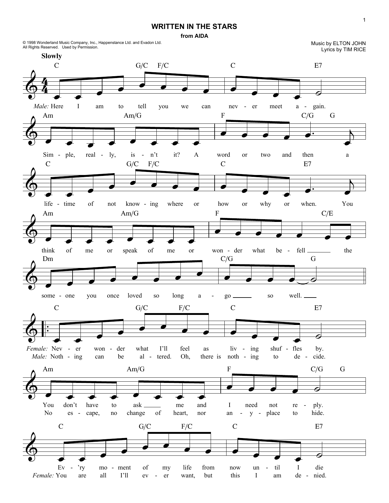 Produktbild zu: Written In The Stars (from Aida)