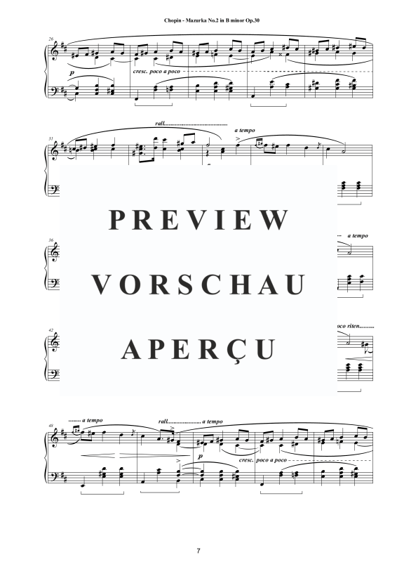 Produktgalerie: Seite 8 von 11 4 Mazurkas Op. 30 für Klavier - Vollständige Partituren, , Klavier Solo