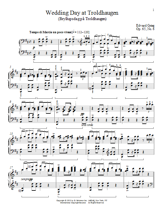Product picture to: Wedding Day At Troldhaugen (Bryllupsdag pa Troldhaugen), Op. 65, No. 6