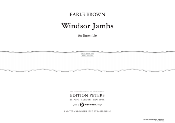 Produktgalerie: Seite 1 von 1 Windsor Jambs, Earle Brown