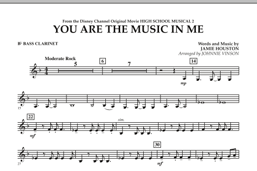Product picture to: You Are The Music In Me (from High School Musical 2) - Bb Bass Clarinet