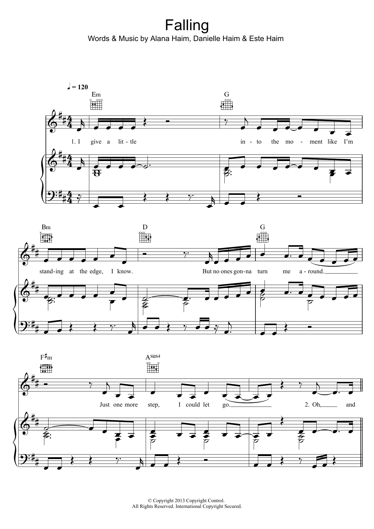 Produktgalerie: Seite 1 von 1 Falling, Haim, Gesang, Gitarre, Klavier