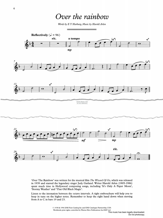 Product gallery: Page 1 of 1 Over The Rainbow, Harold Arlen