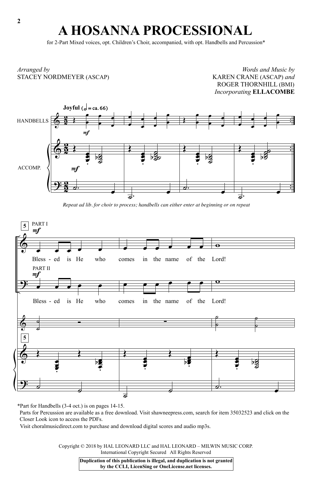 Product picture to: A Hosanna Processional (arr. Stacey Nordmeyer)