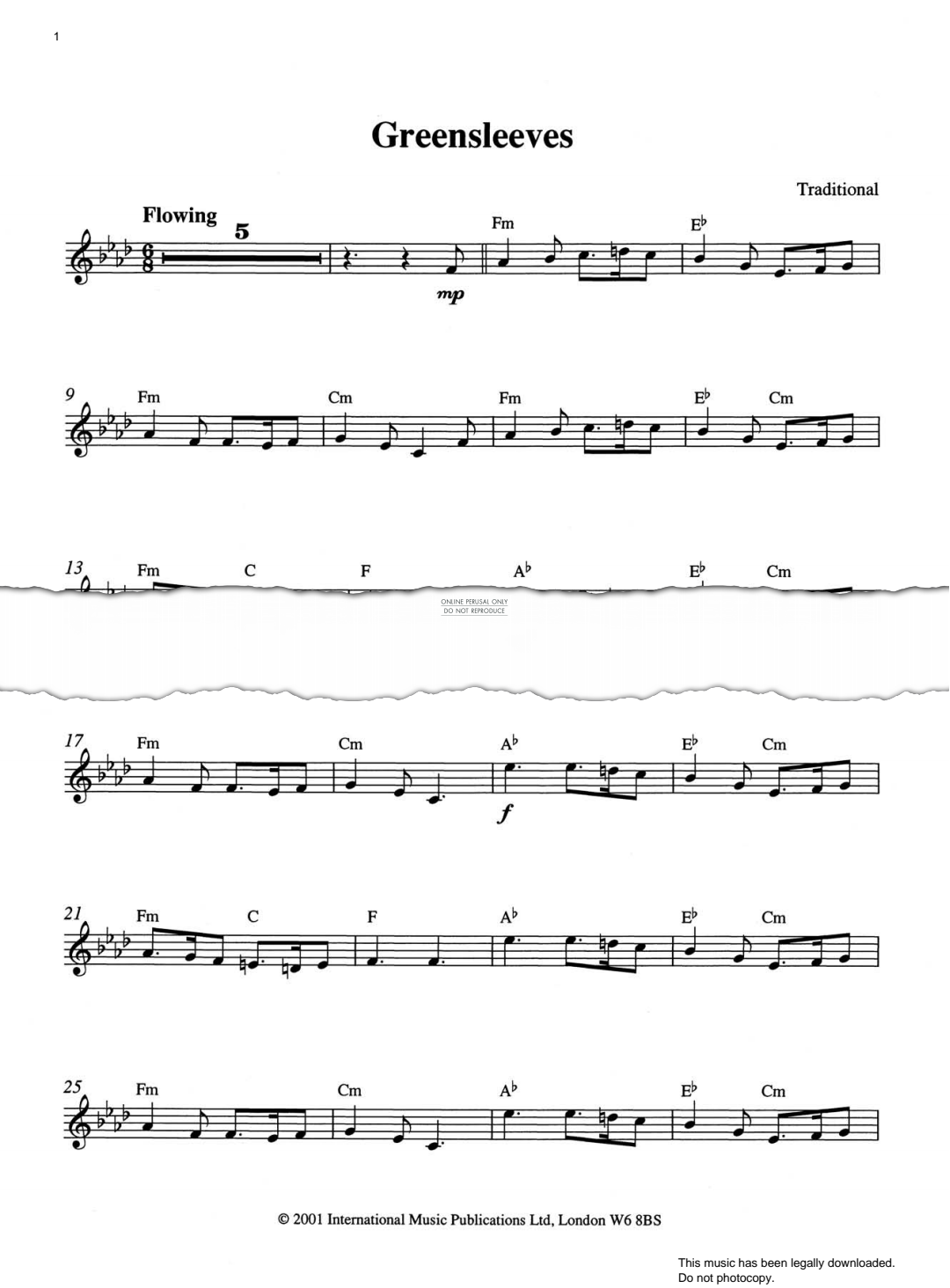 Product gallery: Page 1 of 1 Greensleeves, Traditional